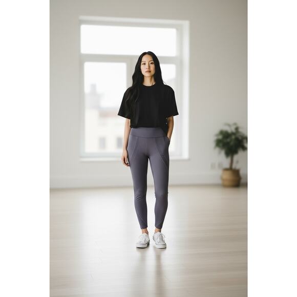 Old Navy Go Dry Blue High Rise Seamless Ribbed Leggings Women’s Size Large - Picture 1 of 7